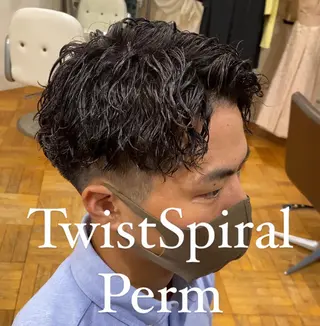 パーマ メンズ ボブ ショート 髪質改善  相澤晃希のヘアスタイル