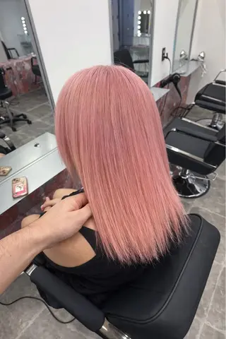 セミロング 🐣栄/ハイトーン カラー/そうた🐣‪のヘアスタイル