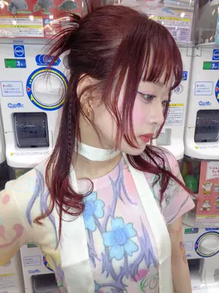 ミディアム カラー ヘアアレンジ 似合わせ🎀🫧/ ハイトーン🫧渋谷のヘアスタイル