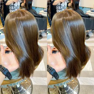 ミディアム レイヤーカット /透明感カラー西田のヘアスタイル