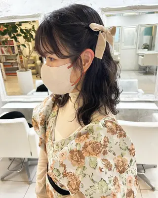 ミディアム カラー ヘアアレンジ マツエク・マツパ アイブロウ Noah's　Ark所属・透明感カラー🫧ヘア セット🫧松本菜月の眉毛・アイブロウイメージ