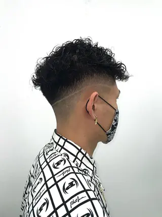 パーマ メンズ スパイキーパーマ 柏NO1 藤本葉のヘアスタイル