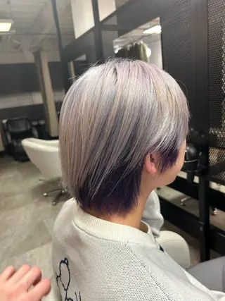 ショート カラー メンズ 縮毛•ハイトーン Runaのヘアスタイル