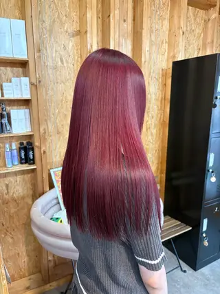 カラー まろみ暖色×ボブ ×chia🕯のヘアスタイル