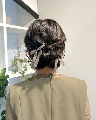 ミディアム アレンジ/新宿 透明感カラー/ヤノのヘアスタイル