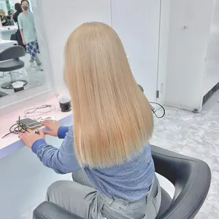 ロング カラー パーマ ヘアアレンジ メンズ 🤍透明感カラー🤍 ブリーチ🤍AINEのヘアスタイル