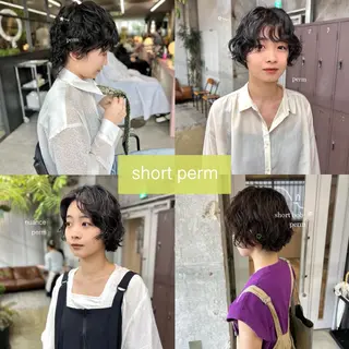 ショート カラー パーマ 水野 雪 /パーマ/暖色カラーのヘアスタイル