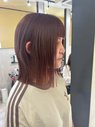 ミディアム カラー hub hair レイヤー/透明感のヘアスタイル