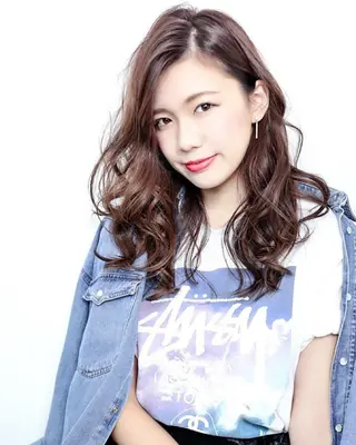 セミロング カラー パーマ ブリーチ/髪質改善 NYNY大久保のヘアスタイル