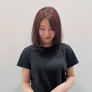 ミディアム カラー marin /カットモデルのヘアスタイル