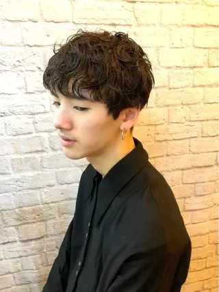 ミディアム パーマ ヘアアレンジ メンズ 【メンズカット】 黒田美穂のヘアスタイル