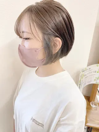 ショート カラー ケアブリーチ /髪質 改善/古橋圭史郎のヘアスタイル