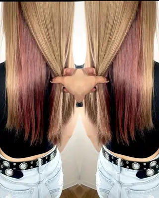 ロング カラー 小顔カット/透明感 カラー/美髪矯正🫧のヘアスタイル