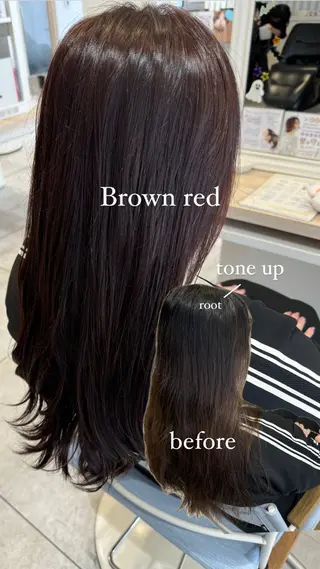 ロング カラー レイヤー/ウルフカッ ト/𝓡𝓲𝓷🍎のヘアスタイル