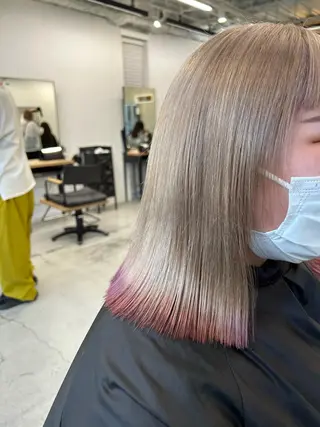 ミディアム カラー 韓国/ハイトーン/ ボブ🎀MIKU🎀のヘアスタイル