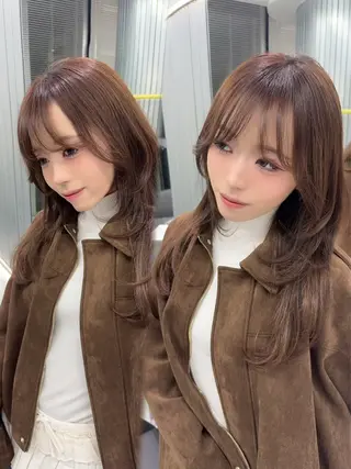 セミロング カラー ozaki renaのヘアスタイル