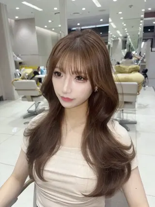 ロング 透明感カラー/似合わ せ前髪/柴田礼空のヘアスタイル