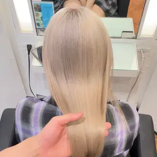 ロング カラー ブリーチなしピンク 赤井龍斗のヘアスタイル