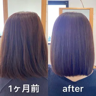 ミディアム カラー パーマ KIZU 髪質改善 オカルト怪談のヘアスタイル