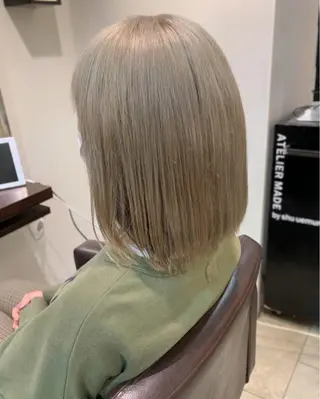 ミディアム カラー 髪質改善、パーマ 山崎純生のヘアスタイル