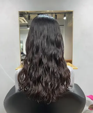 ロング カラー パーマ akane/ボブ /オリーブ/ブラウンのヘアスタイル