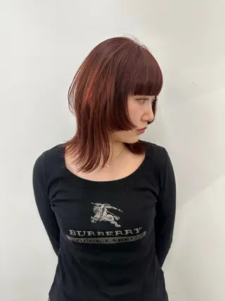 ミディアム カラー 顔まわりカット/艶髪 カラー✨けいとのヘアスタイル