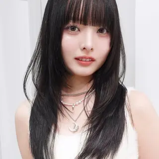 カラー パーマ ヘアアレンジ セミロング ITbyALBUM 八王子店のヘアスタイル