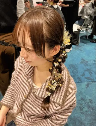 ロング ヘアアレンジ ヘアセット💘 似合わせカラーのヘアスタイル