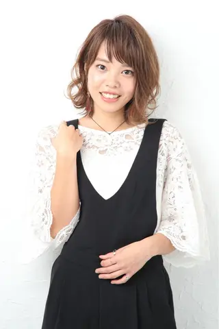 ミディアム カラー パーマ アンソリットボーテ所属・吉村 信洋のヘアスタイル