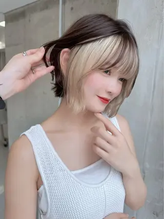 ショート カラー キッズ Lond jeloud 名古屋所属・髪質改善 の達人/杉原碧仁のヘアスタイル