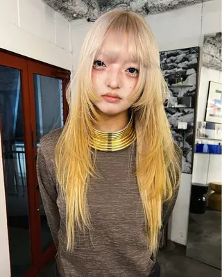 ロング カラー ハイトーン/デザイン /ひさやのヘアスタイル