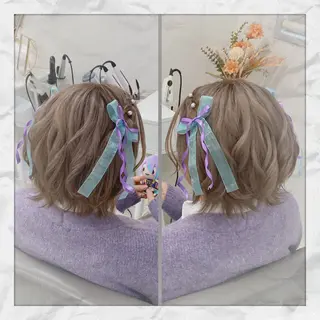 ショート ヘアアレンジ ヘアセット/着付け 𓇼 松本 夏美𓇼のヘアスタイル