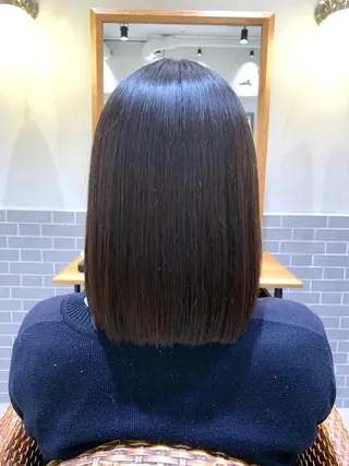 ミディアム パーマ 髪質改善/縮毛矯正 艶カラー/珠聡のヘアスタイル