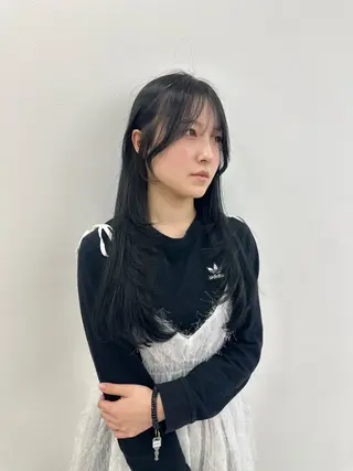 ロング カラー パーマ ヘアアレンジ メンズ キッズ ♥️韓国ヘア レイヤー♥️ゆりのヘアスタイル