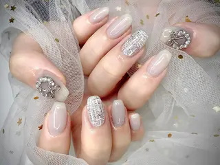 ネイル I-nailロング /ワンホン/キラキラのネイルデザイン