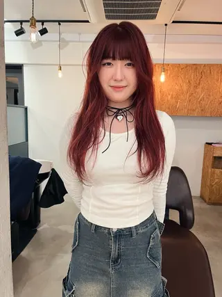 ロング カラー 暖色/パーマ 🌼クニトウメイのヘアスタイル