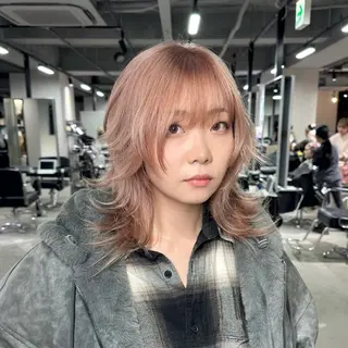 ミディアム 艶髪カラー/レイヤ ー支持No.1renのヘアスタイル