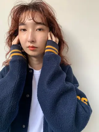 カラー パーマ ヘアアレンジ ミディアム CEINE+ officialのヘアスタイル