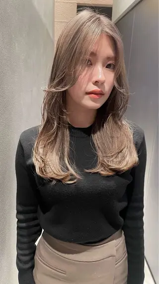 セミロング カラー EMANONシェアサロン心斎橋店所属・韓国メンズヘア　ミル クティボブ　足立佳代のヘアスタイル