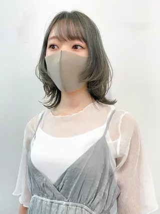 ミディアム カラー THE DAY所属・AKI HASHIMOTOのヘアスタイル