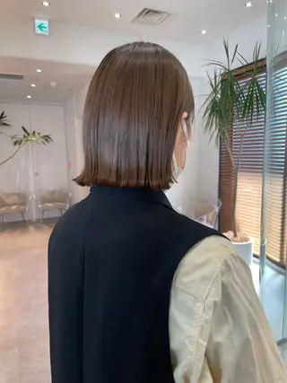 ミディアム カラー 渋谷/レイヤーボブ・ 透明感カラーしょうごのヘアスタイル