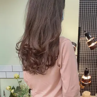 ロング カラー 髪質改善ｶﾗｰ ｹｱﾌﾞﾘｰﾁ/ﾀﾑのヘアスタイル