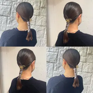 セミロング カラー カジュアルを女っぽく 𝗮𝘆𝗮𝗰𝗼のヘアスタイル