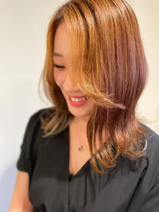 セミロング カラー 山本 尚輝のヘアスタイル