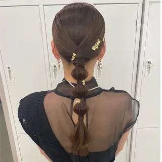 セミロング ヘアアレンジ 奥山義進/大宮 /ダブルカラーのヘアスタイル