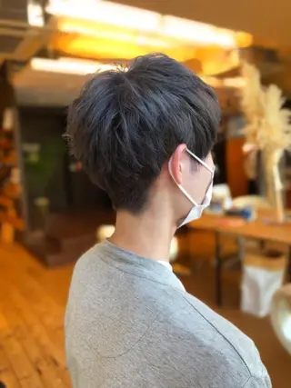 ショート メンズ BEACH　HAIR&NAIL所属・両国駅徒歩1分⭐️ アイロン仕上げのヘアスタイル