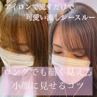 ロング カラー 新宿/韓国風レイヤー 髪質改善/渋谷直樹のヘアスタイル