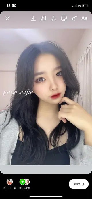 ミディアム カラー パーマ ヘアアレンジ メンズ キッズ ネイル マツエク・マツパ 韓国/トレンド レイヤー【101】のヘアスタイル