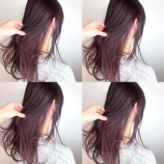 ロング カラー 韓国レイヤーカット/ ダブルカラーのヘアスタイル