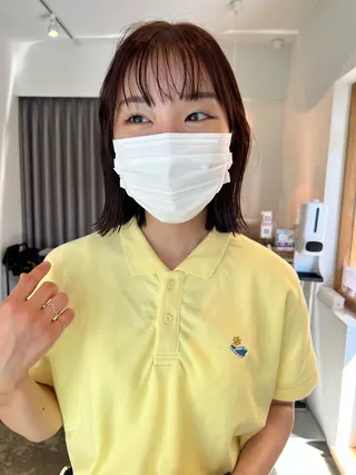 ミディアム カラー ミディアムパーマ /癖毛パーマのヘアスタイル